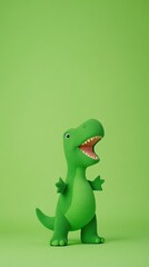 Naklejka premium Green Screen Dinosaur in Childrens Music Video with Animated Character for Creative Projects and Entertainment