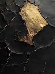 Naklejka premium Golden Cracked Texture Overlay