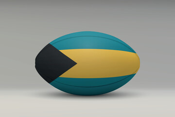 Fototapeta premium Bahamas Rugby Ball with National Flag Design