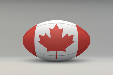 Fototapeta premium Canada Rugby Ball with National Flag Design