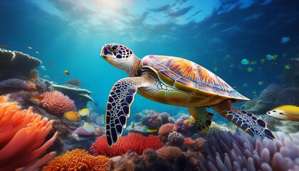 turtle swimming in aquarium