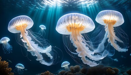 Naklejka premium jelly fish in the aquarium