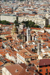 Obraz premium Panorama of Nice opening from the Castle hill, France 