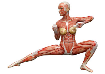 3D Rendering Female Anatomy Figure on White