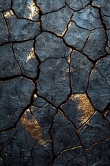 Fototapeta premium Cracked earth surface natural environment abstract texture arid landscape close-up view nature's patterns