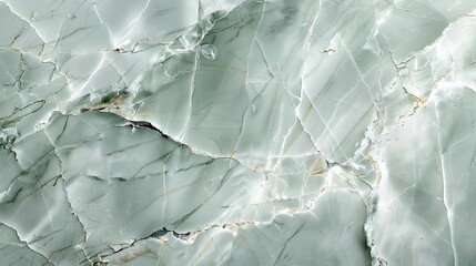 Fototapeta premium A close-up view of elegant light green marble with intricate veining patterns.