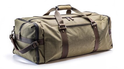 Naklejka premium Duffel bag on white isolated background 