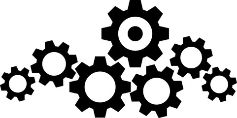 Clockwork or setting gears symbol vector icon. Vector illustration