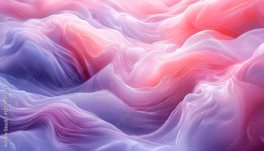 Aufkleber ethereal abstract waves in soft pink and purple shades creating a dreamy and colorful background for