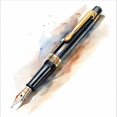 Vintage Pen clipart. Watercolor illustration. Detailed Artistic Graphic illustration