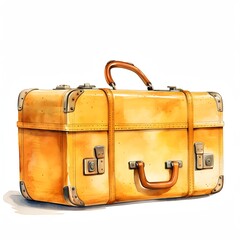 Vintage Suitcase clipart. Watercolor illustration. Detailed Artistic Graphic illustration