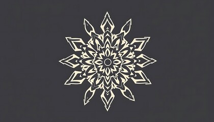 Elegant Mandala Design Dark Background Cream Color