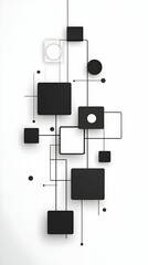 Abstract Geometric Black and White Illustration