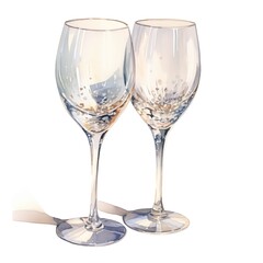 Wedding Glasses clipart. Watercolor illustration. Detailed Artistic Graphic illustration