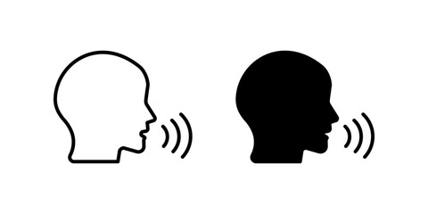 Speaking Icon set.Symbol isolated white background. vector illustration. color editable.