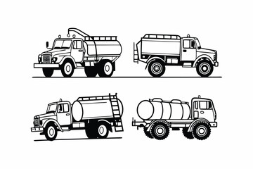 set of trucks vector