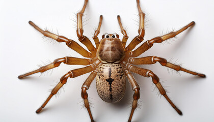 Obraz premium realistic spider top view on white background