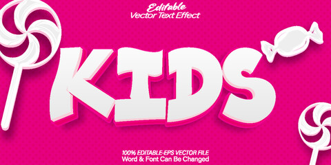 Kids Vector Text Effect Editable Alphabet Joy Child Colorful Cute