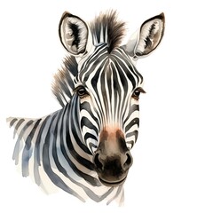 Naklejka premium Zebra clipart. Watercolor illustration. AI-Generated Artistic Illustration. Detailed illustration