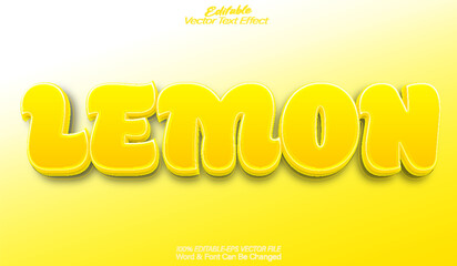 Lemon Vector Text Effect Editable Alphabet Yellow Lemonade Juicy Mint