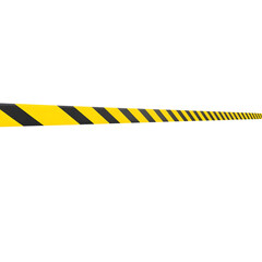 Horizontal Black and Yellow Caution Tape on Transparent Background for Safety Designs