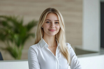 Receptionist at Luxury Hotel generative AI image