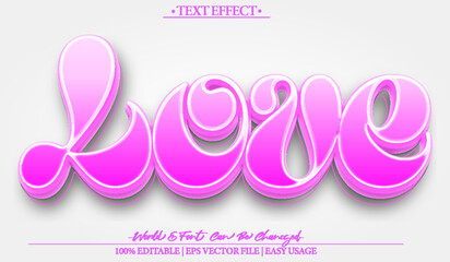 Love Vector Text Effect Editable Alphabet Pink Valentine  Romantic Lover