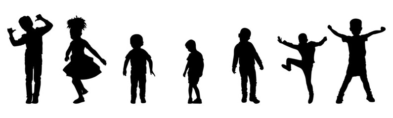 Little child vector Black and White set.
