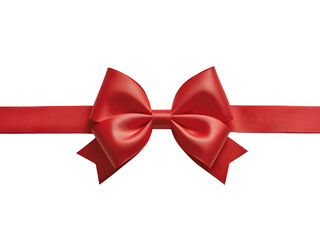 Red satin bow gift ribbon festive decoration