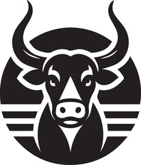 black and white cow logo