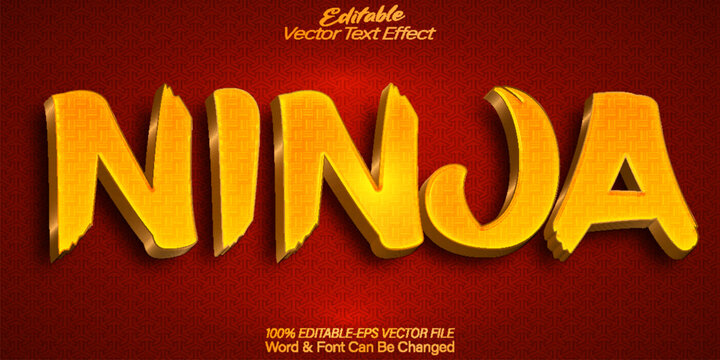 Ninja Vector Text Effect Editable Alphabet Japanese Samurai Katana Fighter