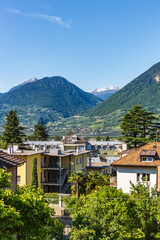Merano Cityscape with Mountains and Buildings in Summer