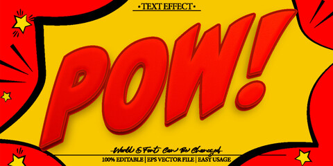 Pow Vector Text Effect Editable Alphabet Cartoon Manga Comic