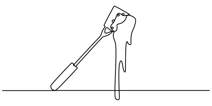 black spatula with dripping liquid clip art preview