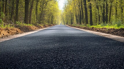 Fototapeta premium Scenic Asphalt Road Through Lush Green Countryside in Spring