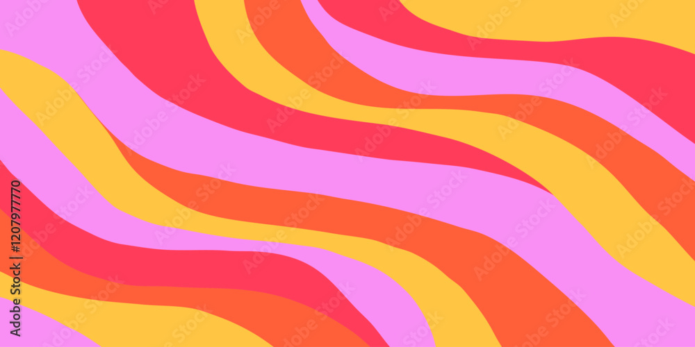 Poster Cool Groovy Psychedelic Texture. Y2k Abstract Geometric Pattern Vector Design Illustration. Retro Cute Trippy Background.