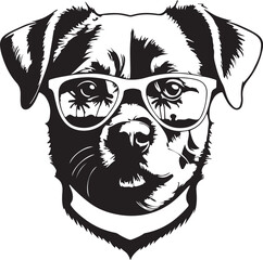 black and white dog