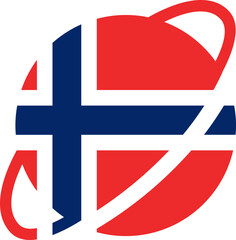 Obraz premium Norway earth flag icon 