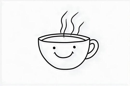 smiling coffee cup with steam clip art preview