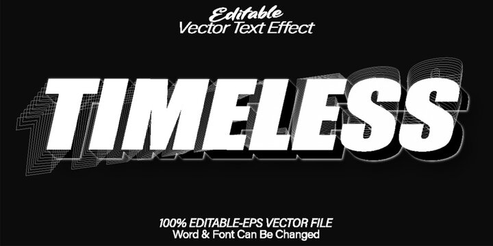 Timeless Vector Text Effect Editable Alphabet Black Eternal Infinite
