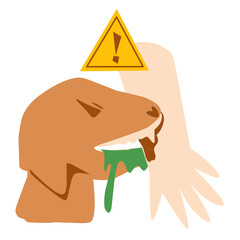 Rabies dog illustration.  World rabies day.