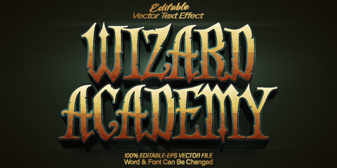 Wizard Academy Vector Text Effect Editable Alphabet Witch Fairy Spooky