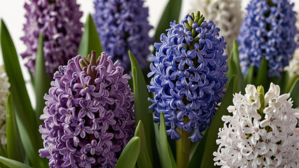 background with hyacinths. floral background.