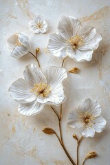 Naklejka premium Elegant white flower arrangement floral art display home decor contemporary style close-up perspective