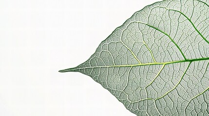 Obraz premium Detailed Green Leaf with Prominent Veins and Unique Texture Isolated