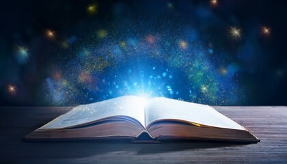 magic book with magic light