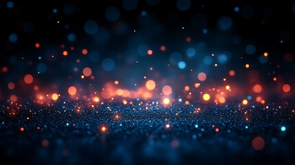 Fototapeta premium Blue and Orange Glitter Lights Sparkle Background