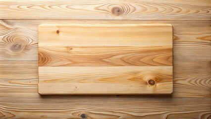 Simple Rectangular Wooden Cutting Board on Wooden Surface
