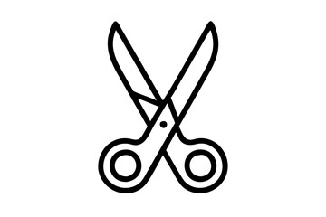 Scissors Silhouette Icon on White Background