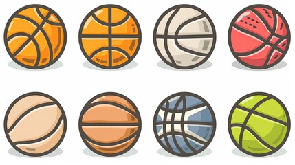 A collection of various basketballs in different colors and designs.